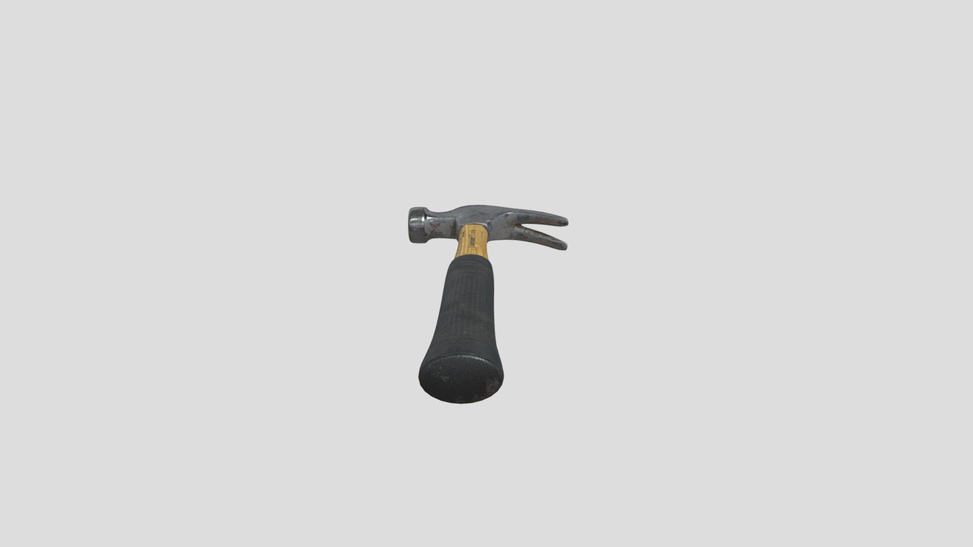 Wooden Hammer with Plastic Grip Asset 3d model