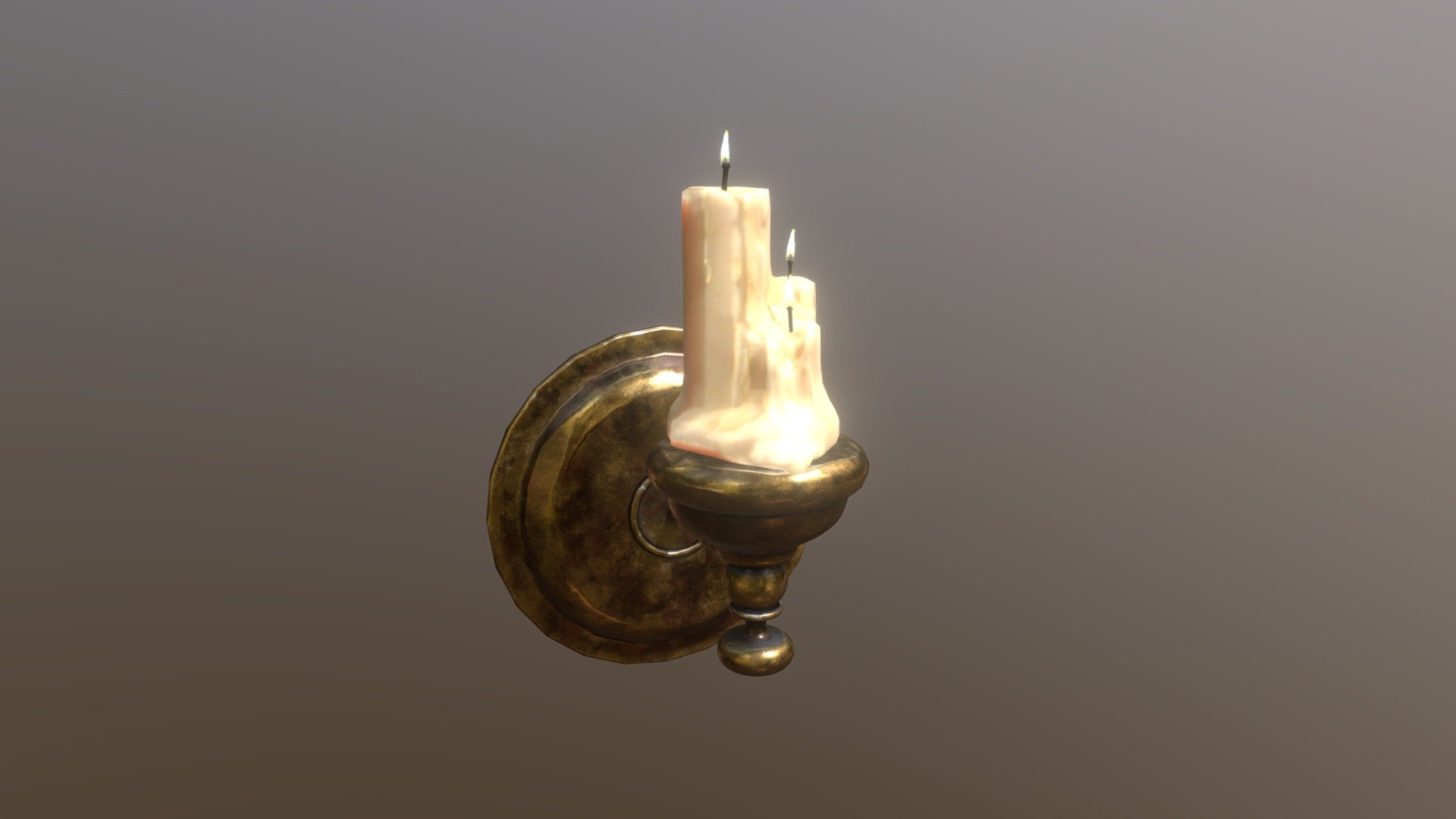 Brass Wall Candle Holder 3d model