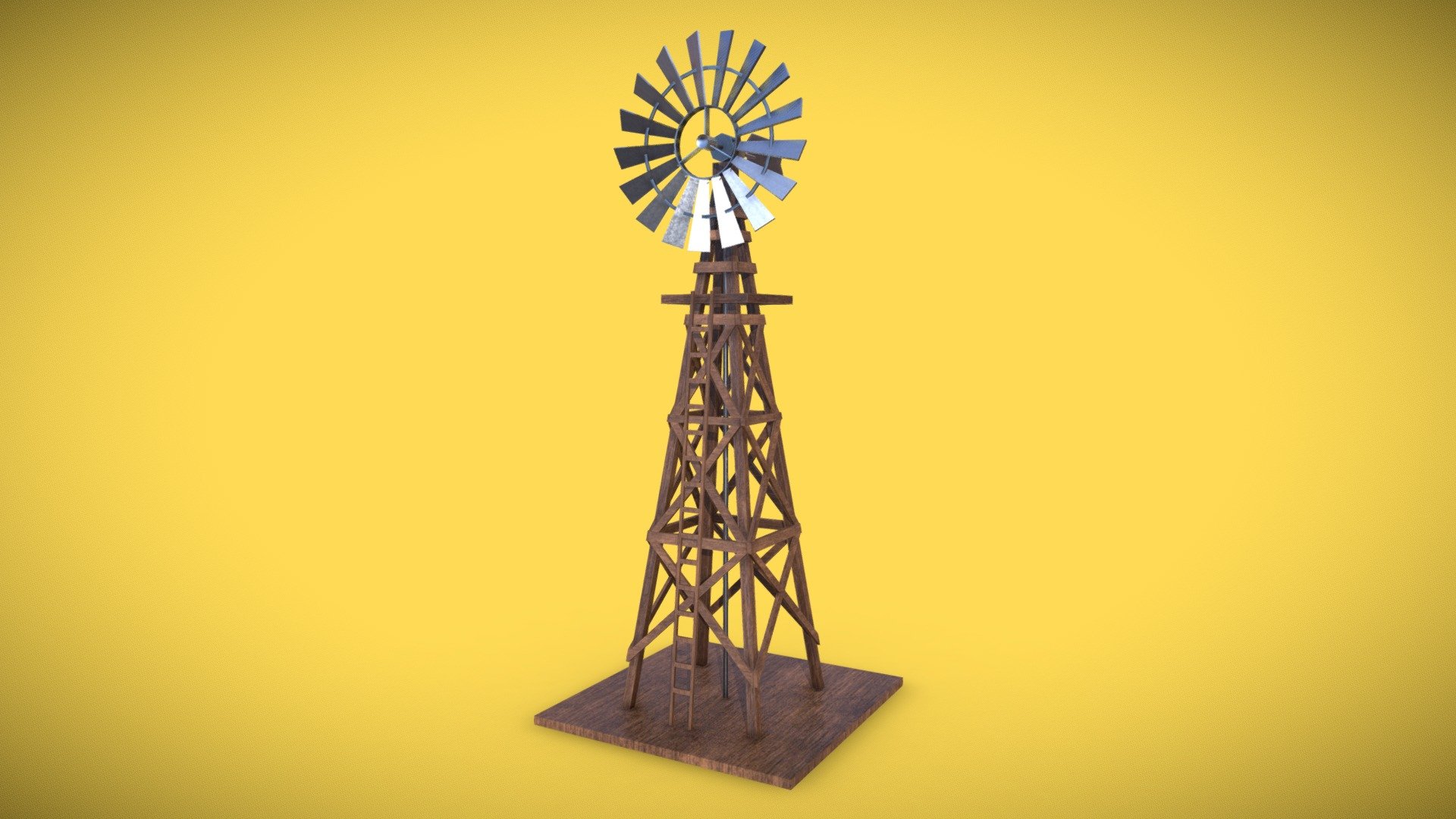 Old Farm Windmill 3d model