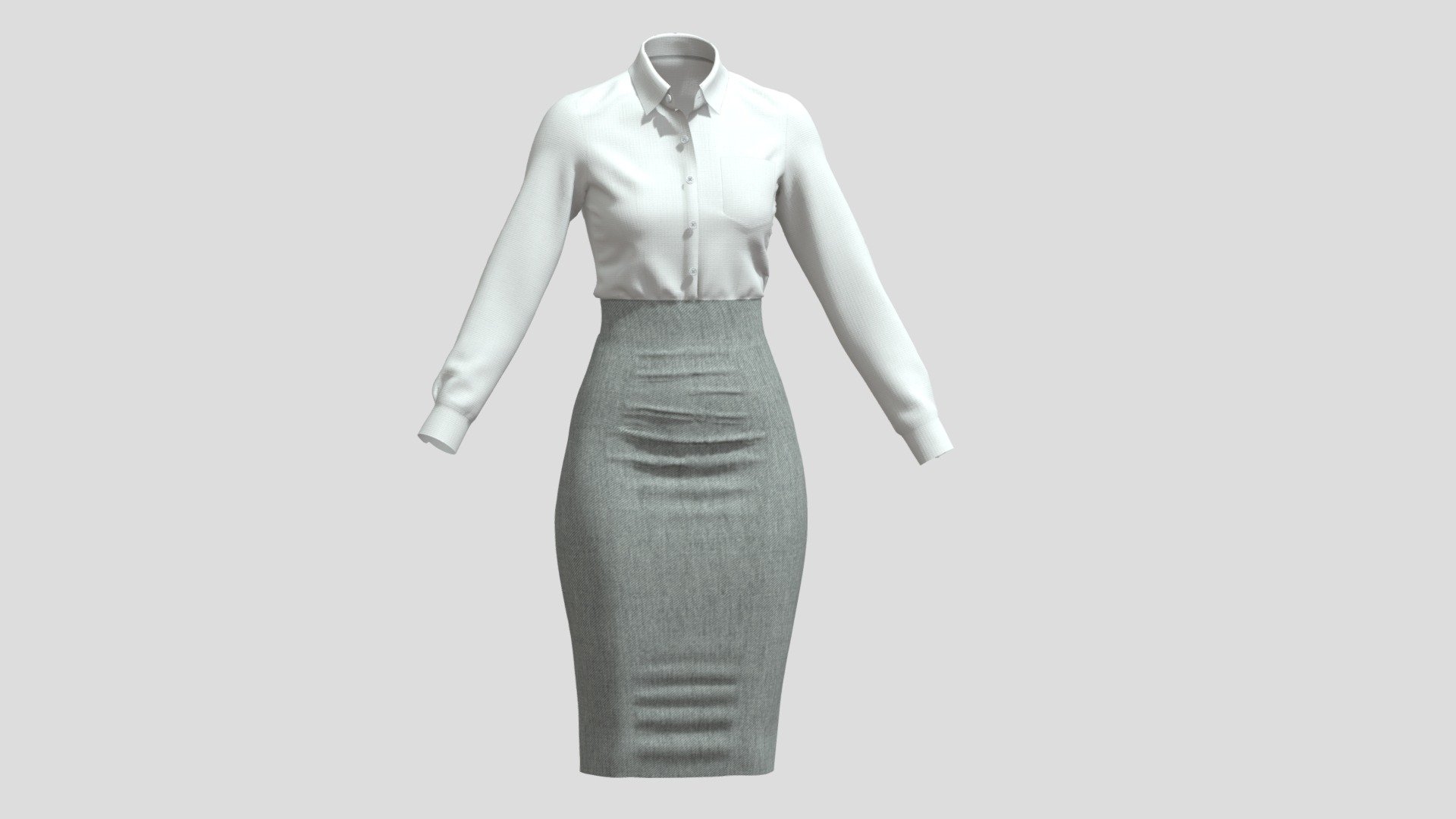 Woman Outfit 03 PBR 3d model