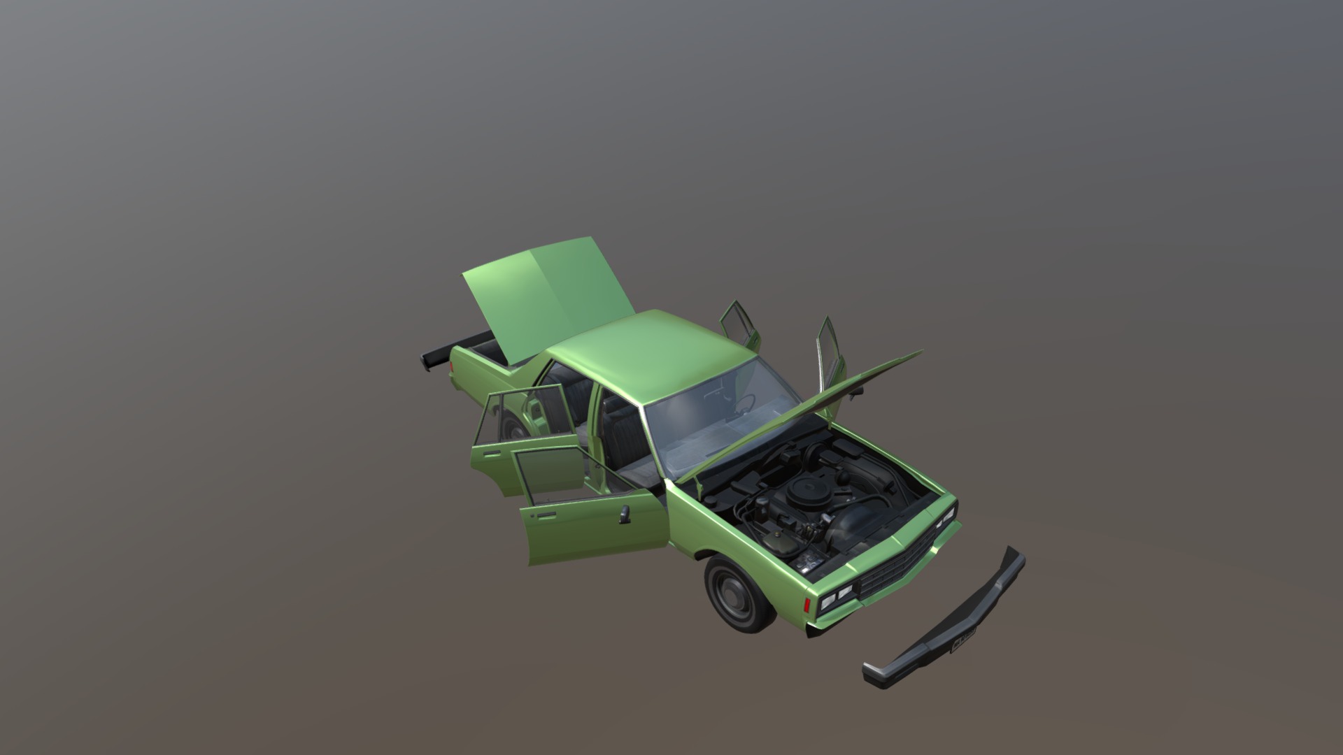 Real Car 4 Separated Parts 3d model