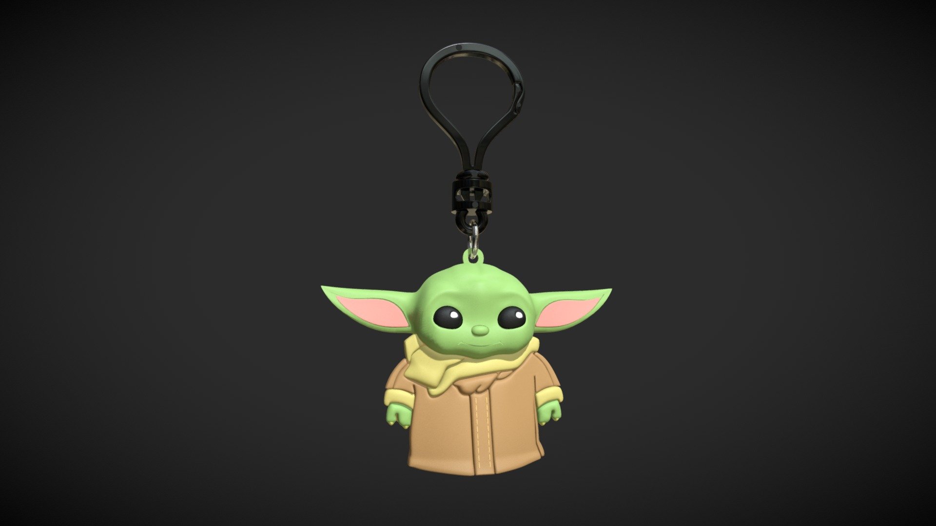 baby yoda keychain 3d model