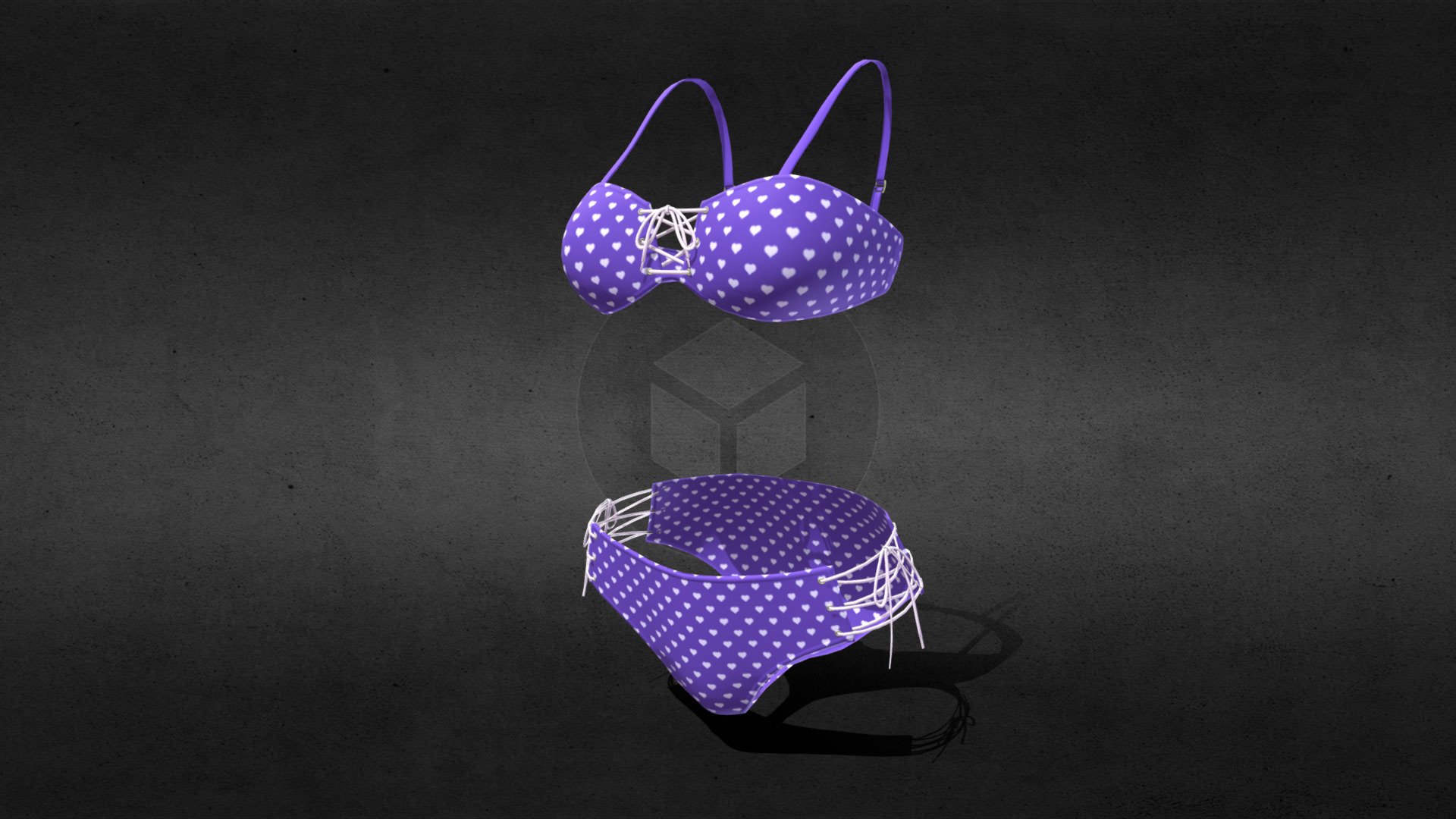 Lace Up Bikini#1 3d model