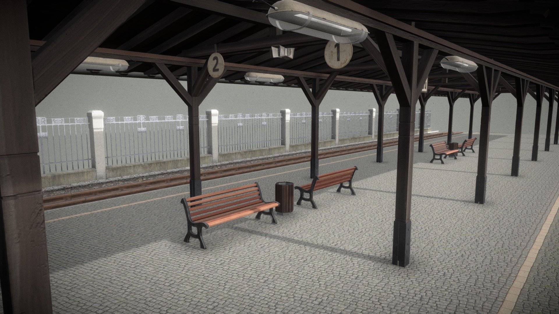 Trainstation 3d model