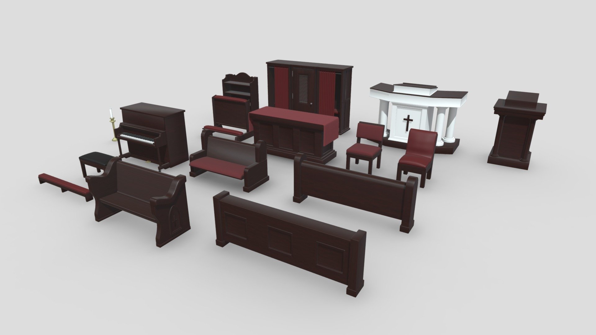 Church Furniture Collection 3d model