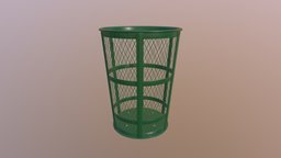 Outdoor metal trash containe