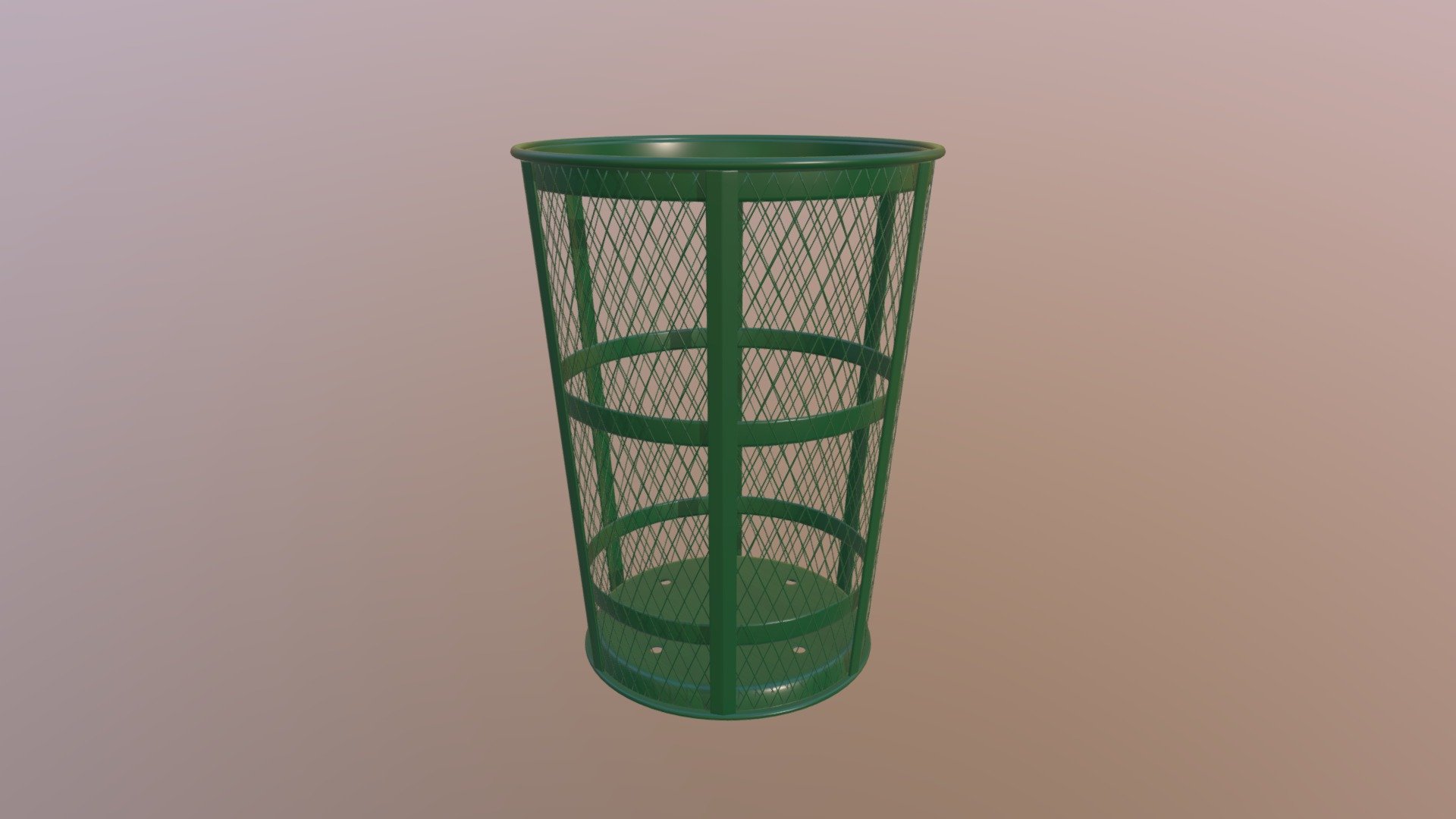 Outdoor metal trash containe 3d model