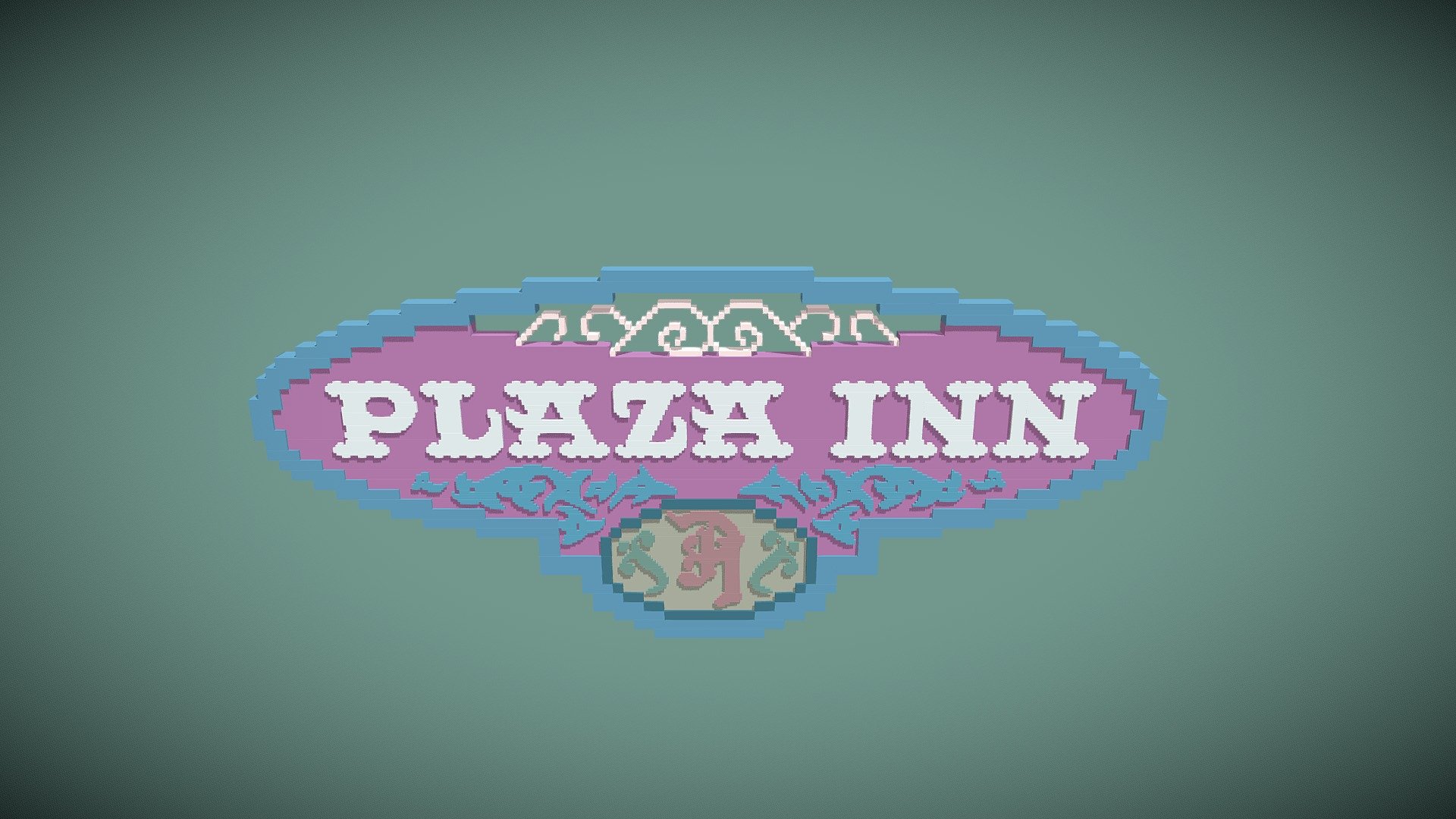 Disneyland Plaza Inn Sign Made For Minecraft 3d model