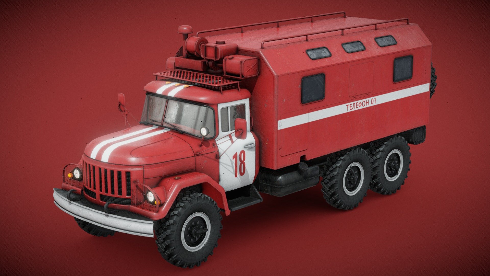 Soviet Fire Service Command Vehicle 3d model