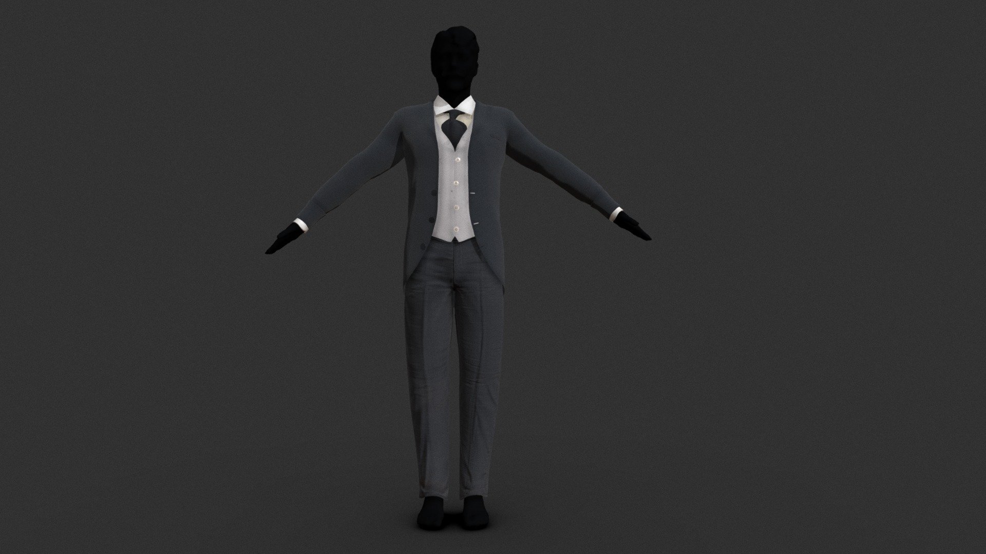 Worn Victorian gentlemans suit 3d model