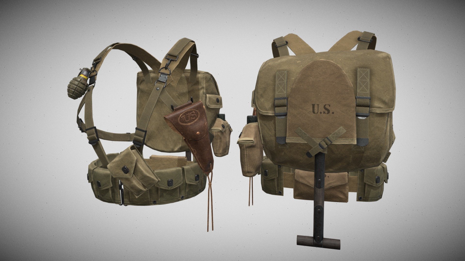 WW2 US Tactical Vest 3d model