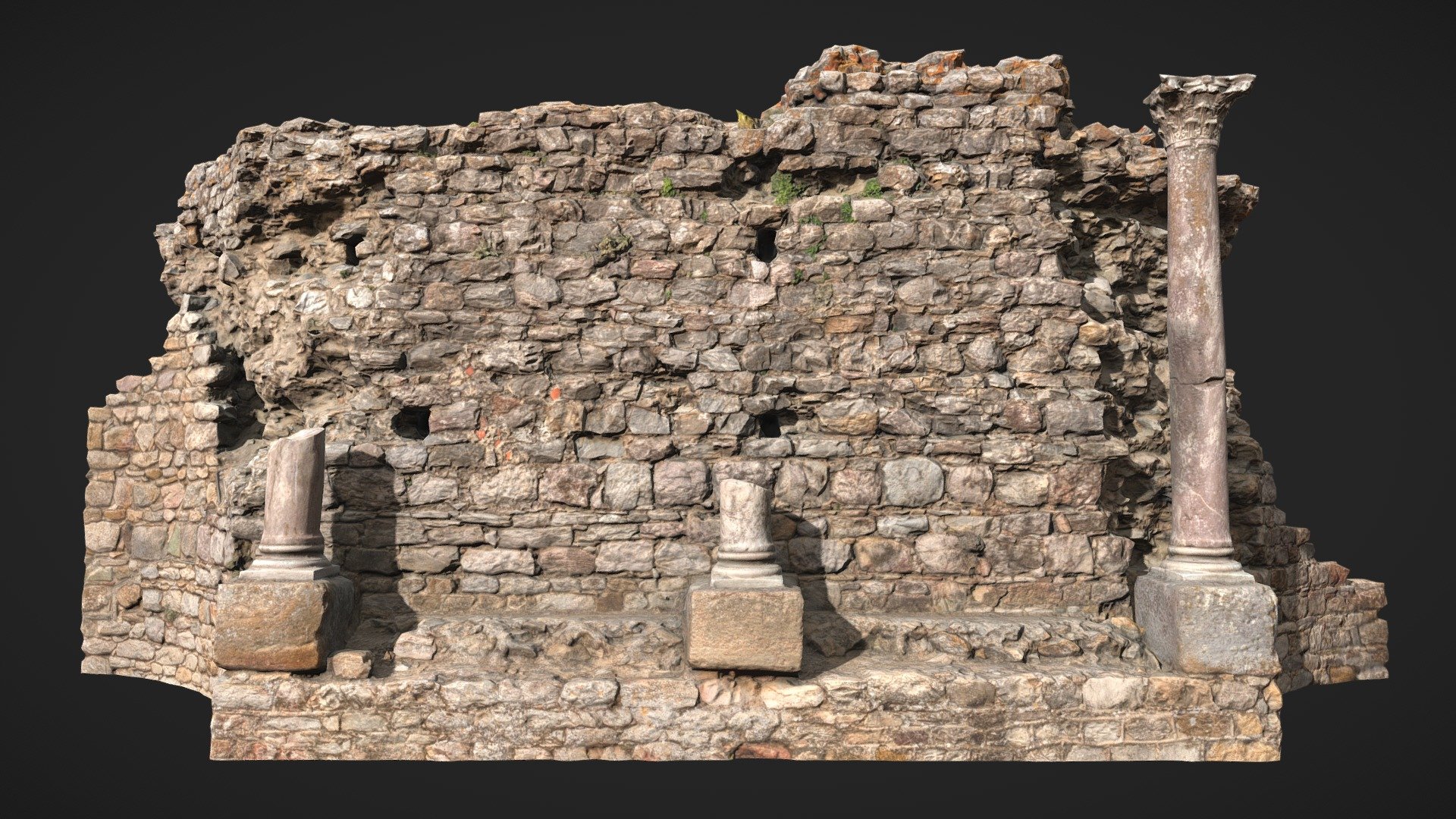 Castle Wall Ruin Scan 03 3d model