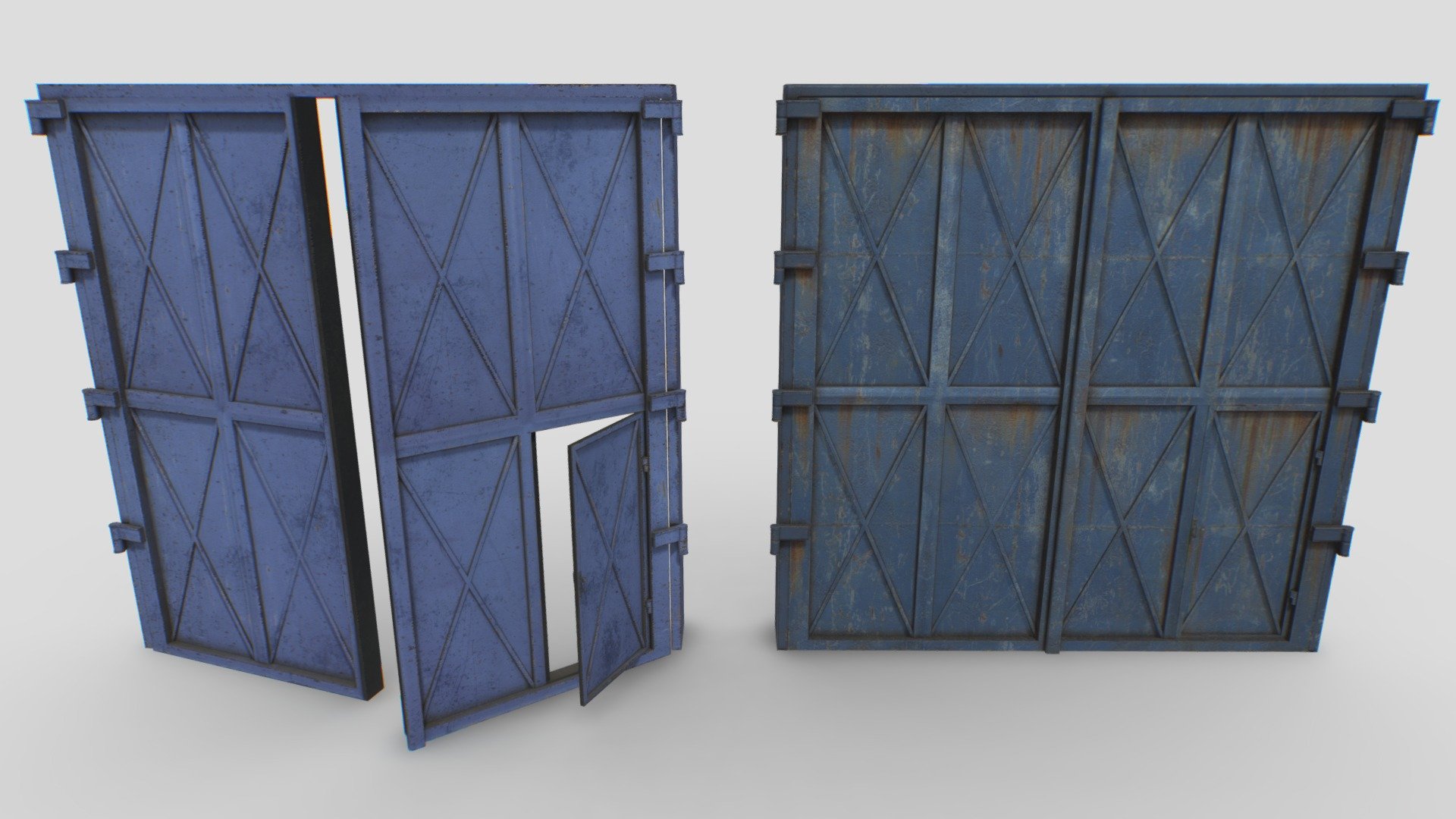 Industrial metal gate 4 3d model