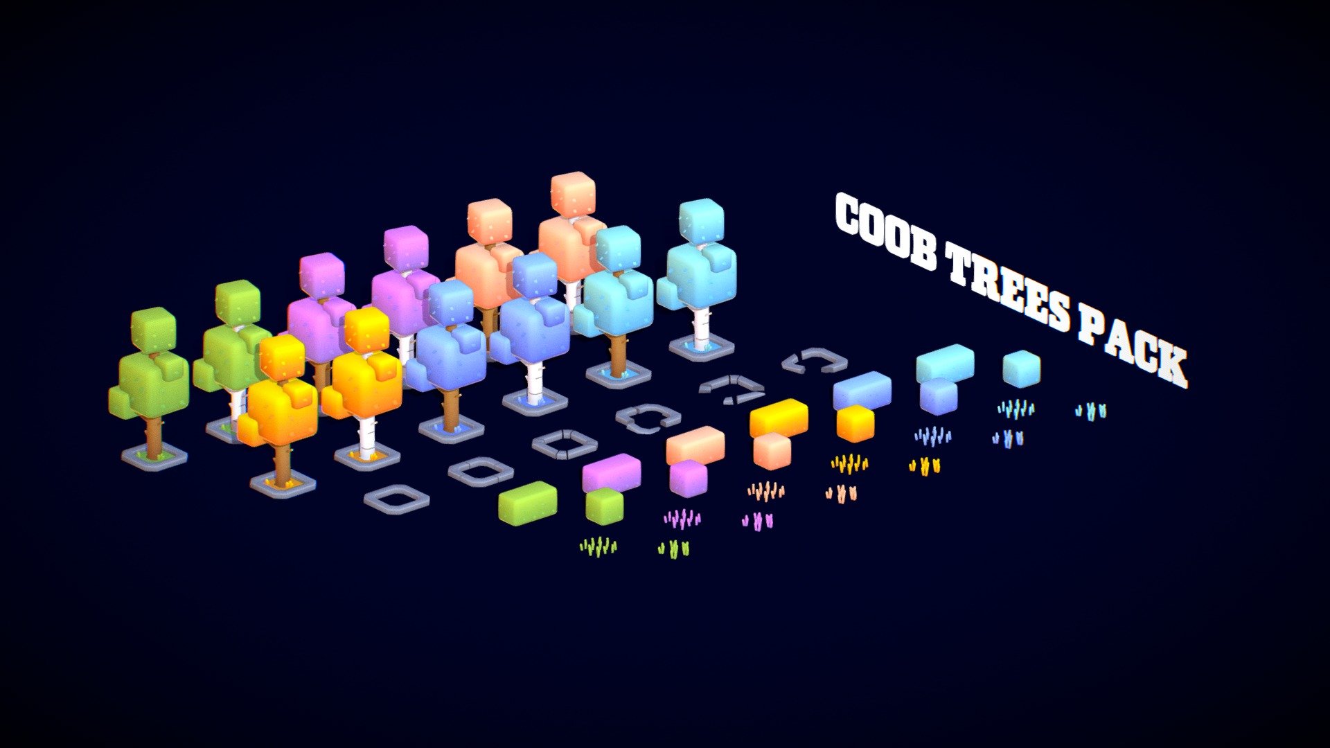 Coob Trees Pack | Lowpoly 3d model