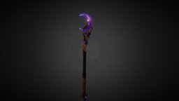 Low-Poly 3D Model Emissive Magic Staff