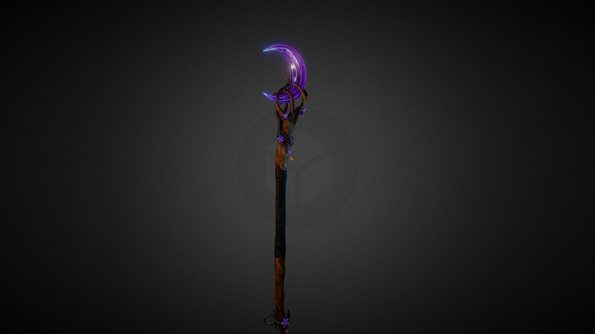 Low-Poly 3D Model Emissive Magic Staff 3d model