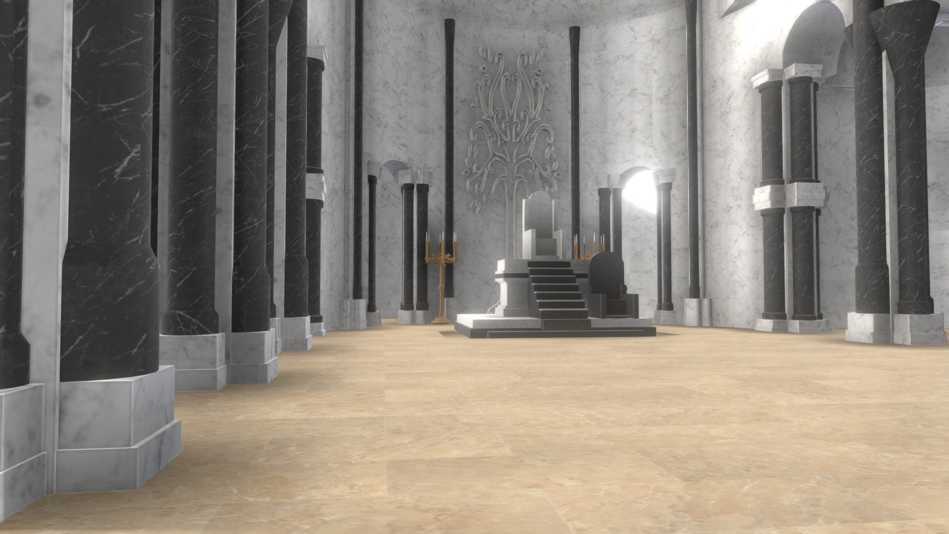 Minas Tirith Throne Room Test v1 3d model