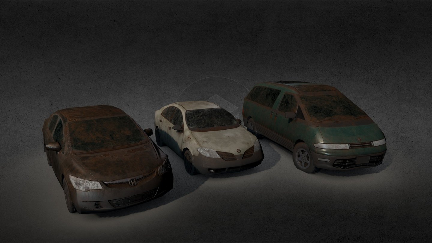 Post-Apoc Civilian Cars 3d model