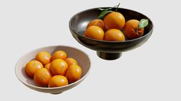 Food Set 04 / Bowls with Oranges and Mandarins