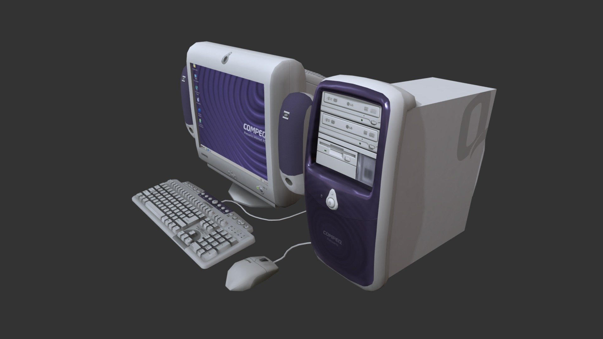 Old Desktop Computer 3d model