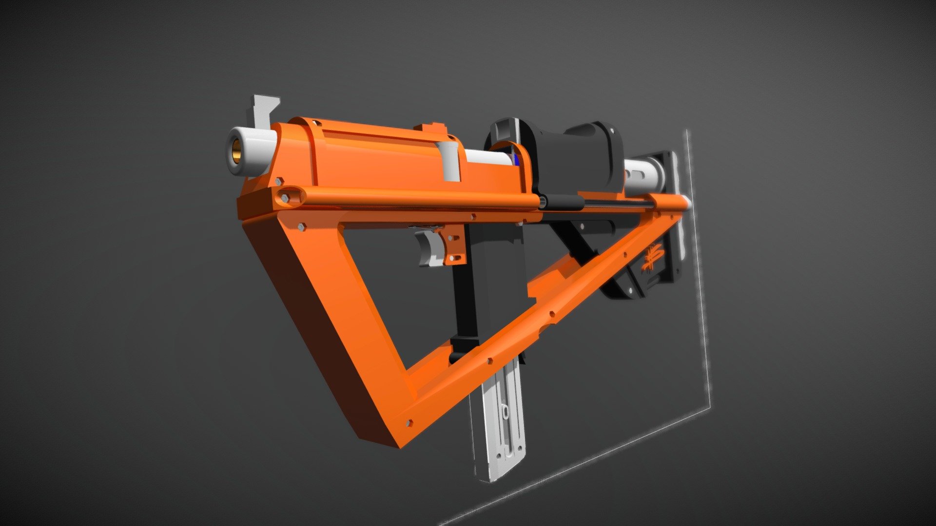 Triagon flywheel blaster 3d model