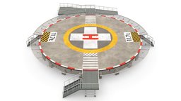 Helipad Medical Concrete Circular Elevated J