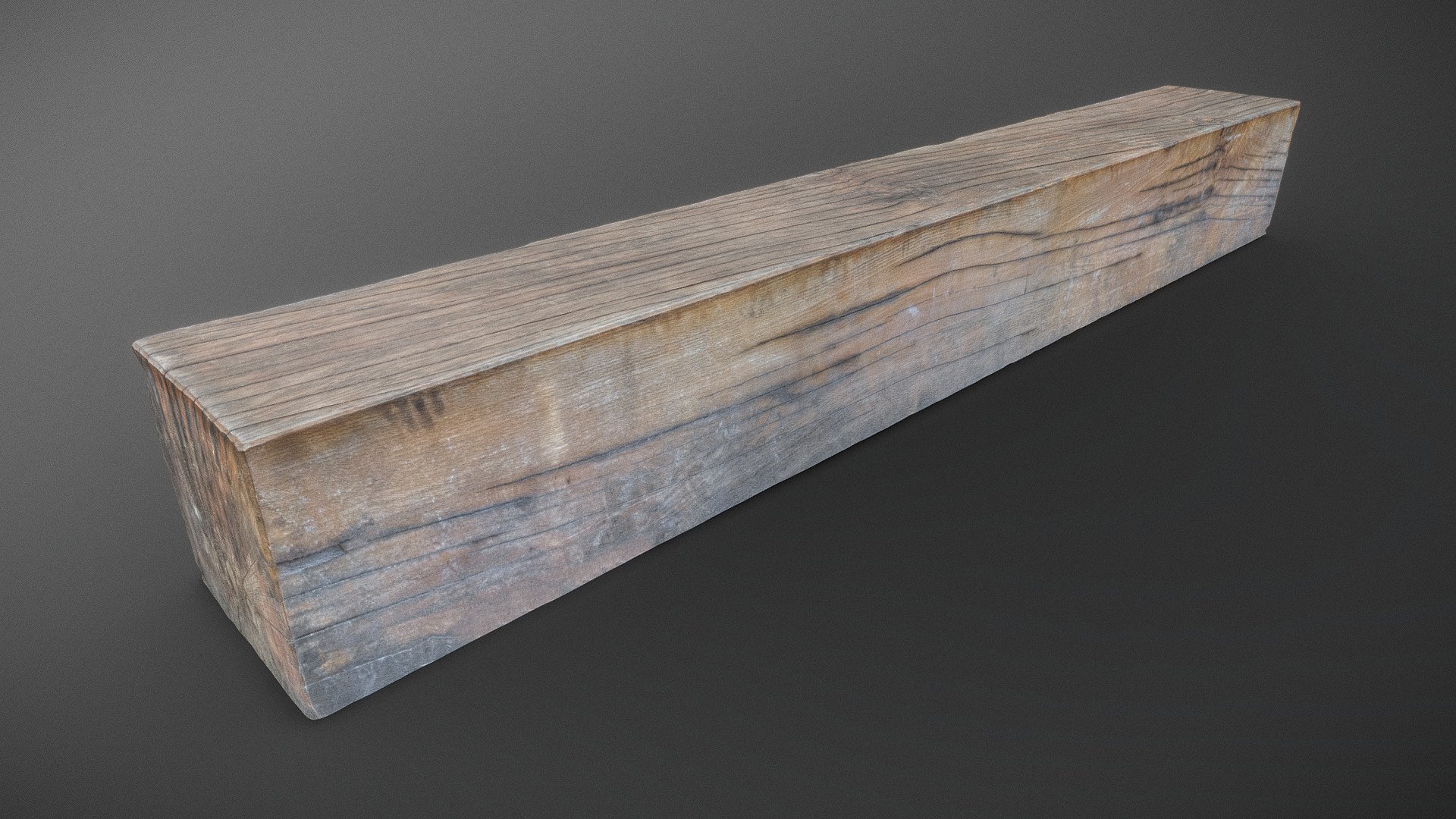 Square wooden bench 3d model