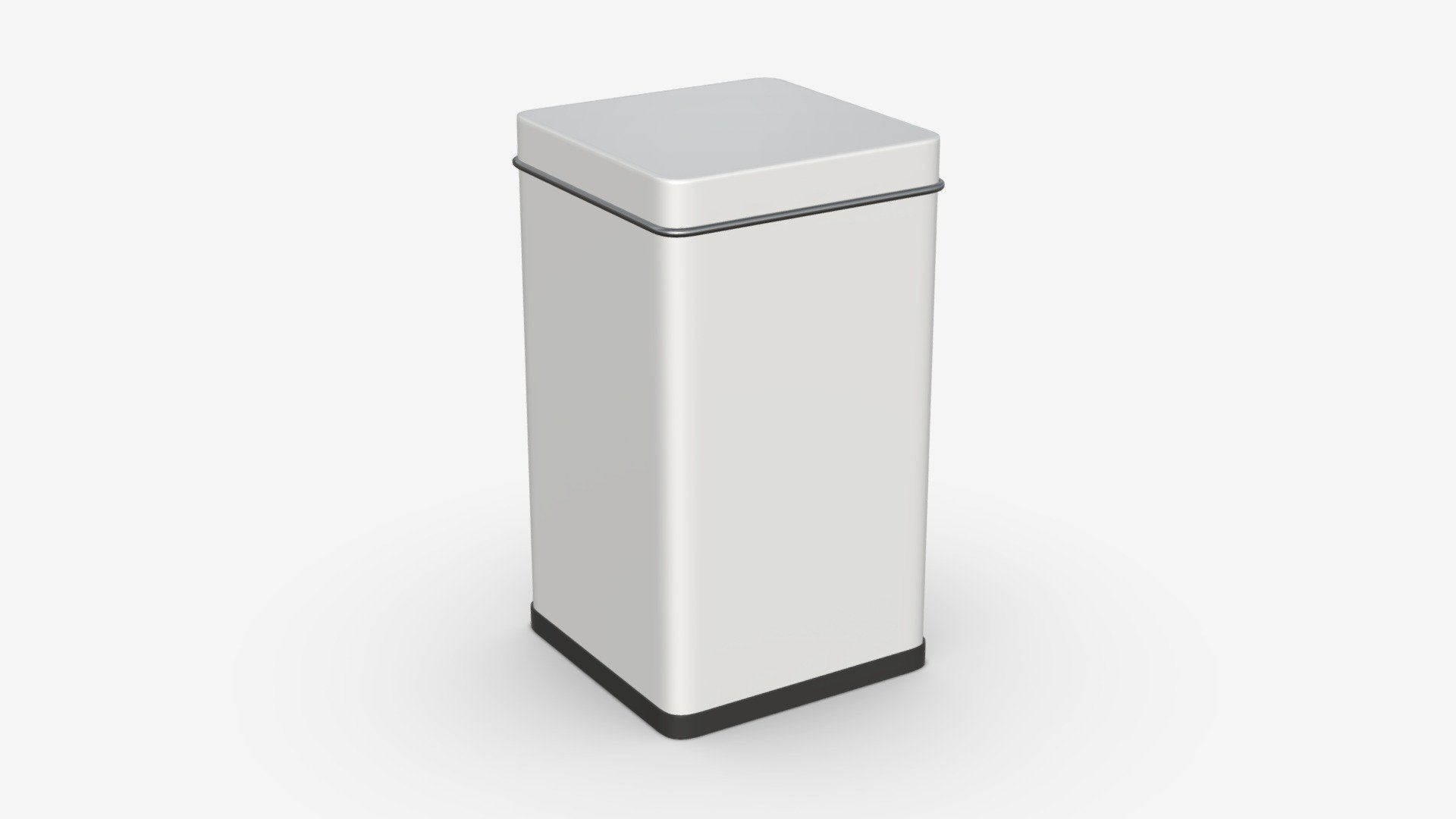 Metal tin can rectangular shape tall 3d model