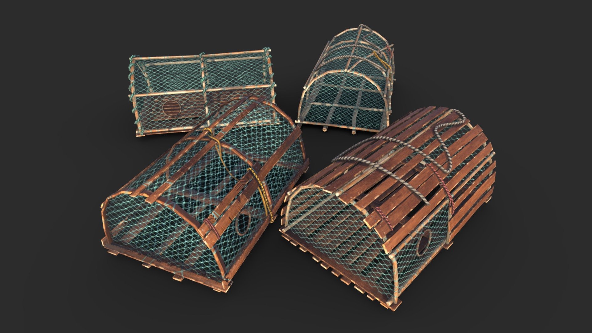 Crab Traps Collection 3d model