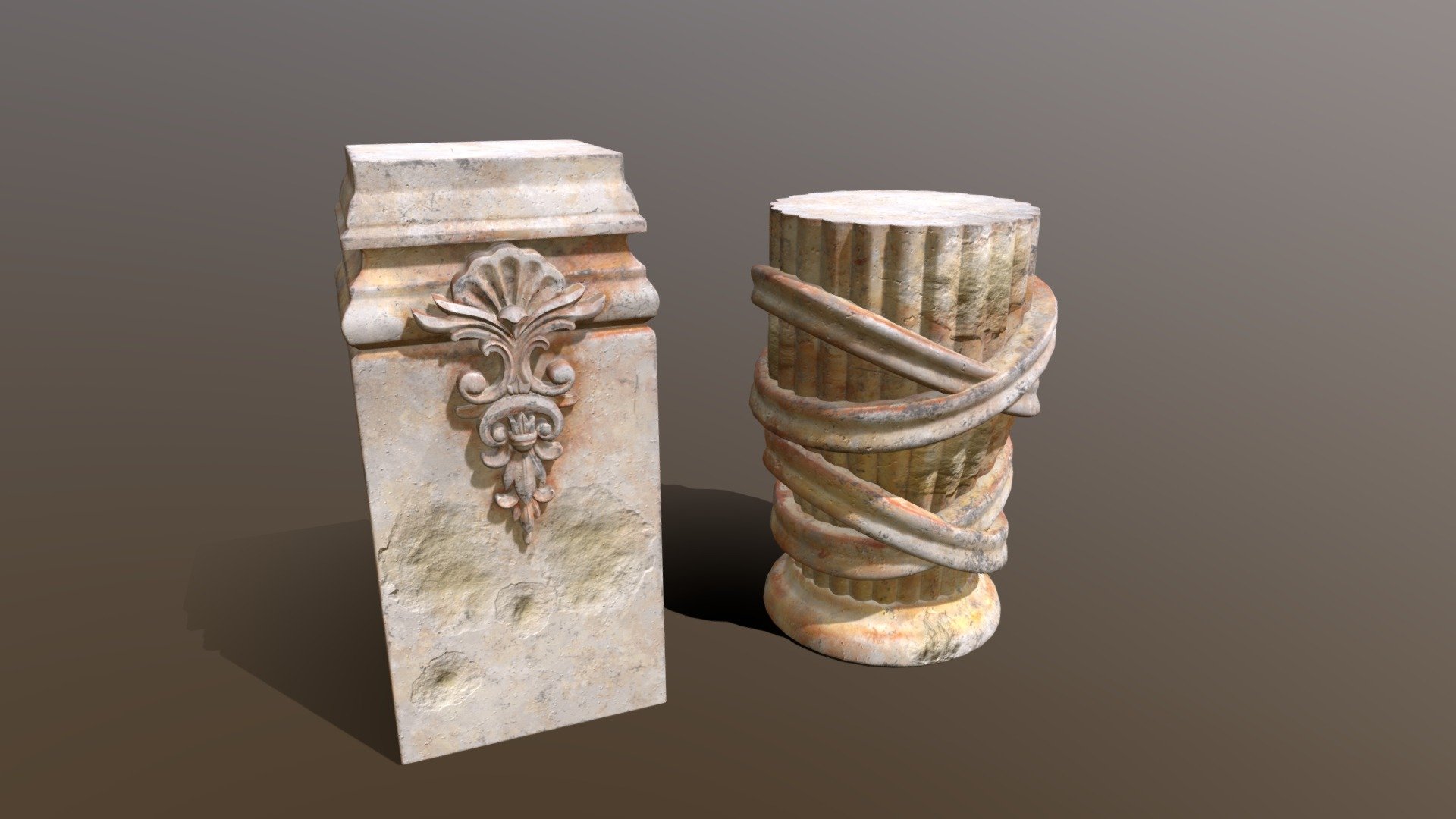 Marble Floral Garden Decoration 3d model