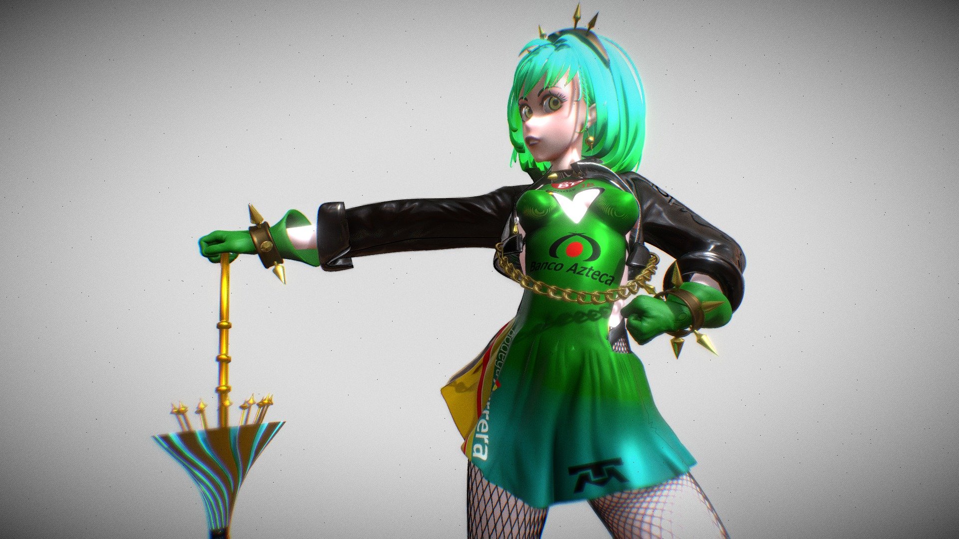 Green Racing Queen (Original Character) 3d model