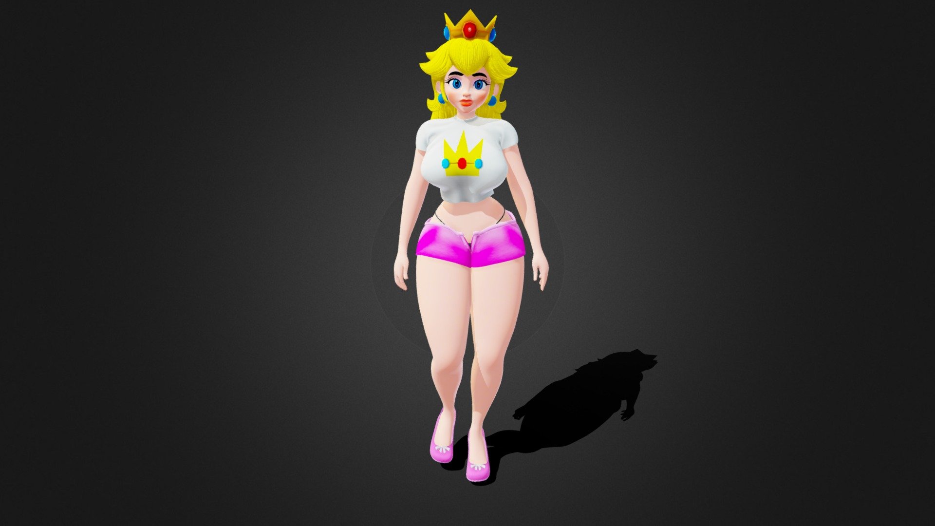 Princess Peach Casual Attire 3d model