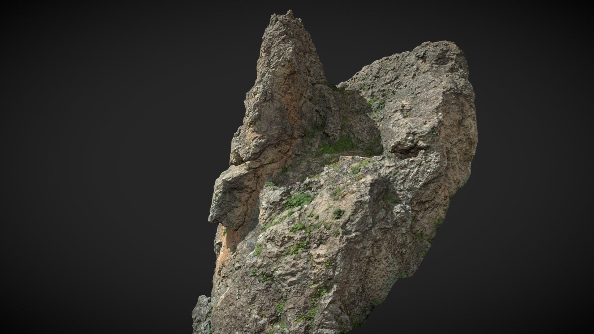 Large Mountain Cliff Peak Red PBR Scan 3d model