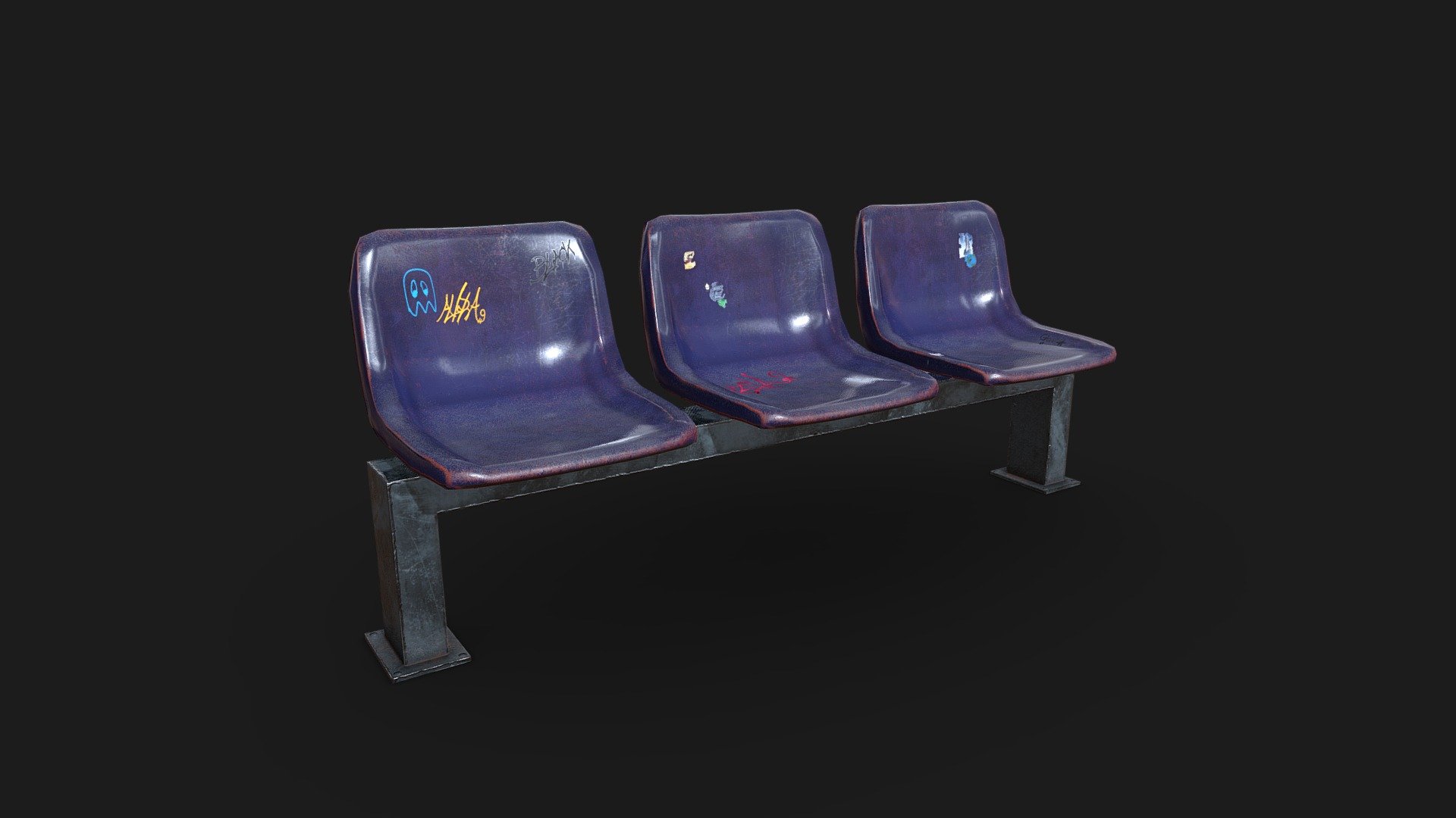 Waiting chairs 3d model