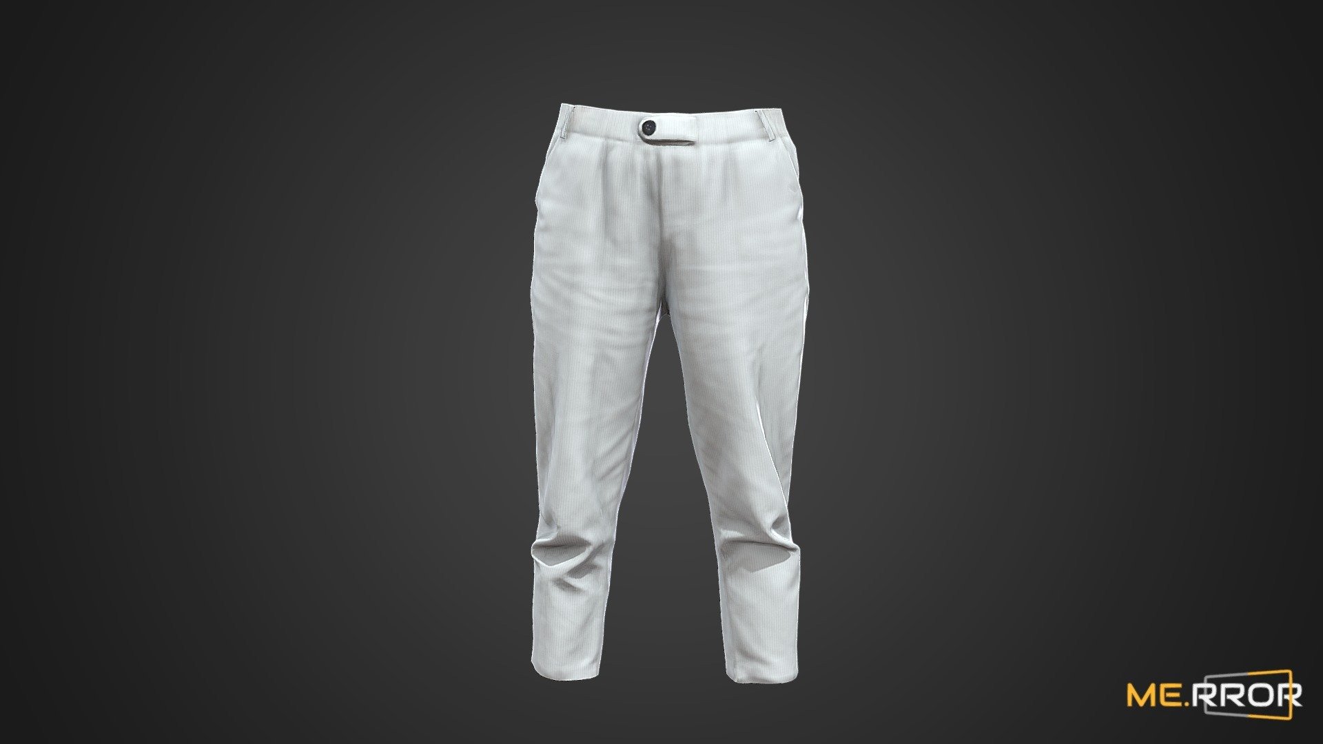 [Game-Ready] White Corduroy Pants 3d model