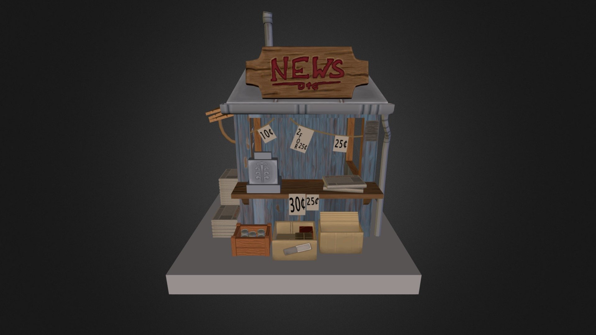 News Stand 3d model