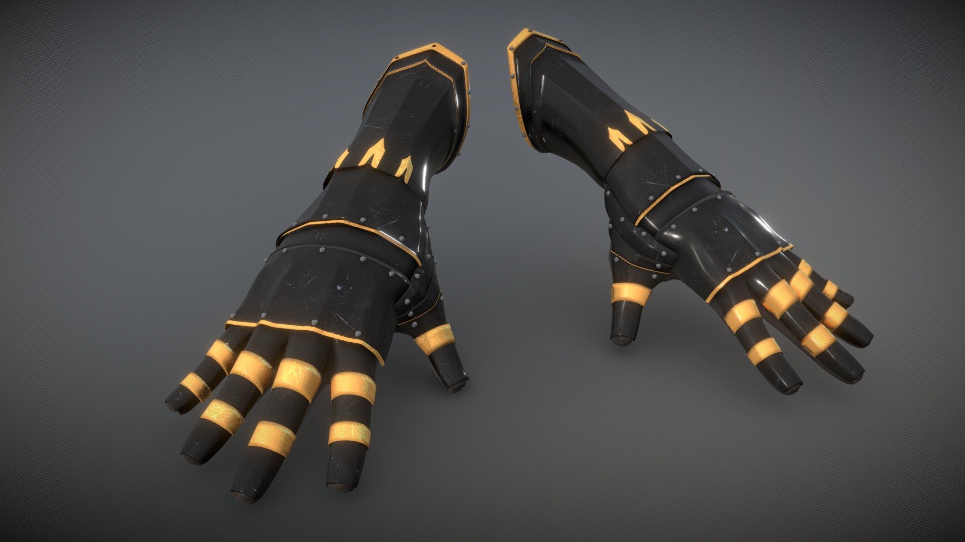 Medieval gloves 3d model