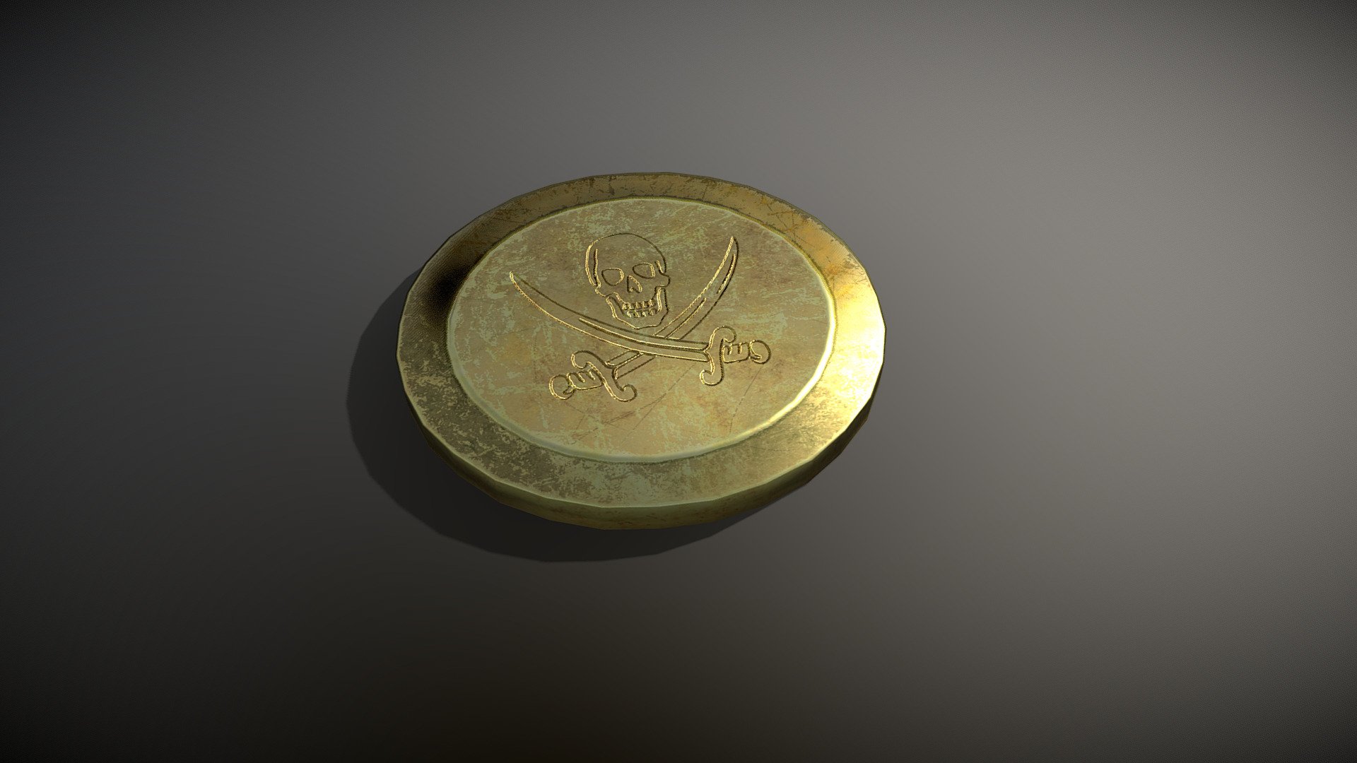 Simple Pirate Coin 3d model