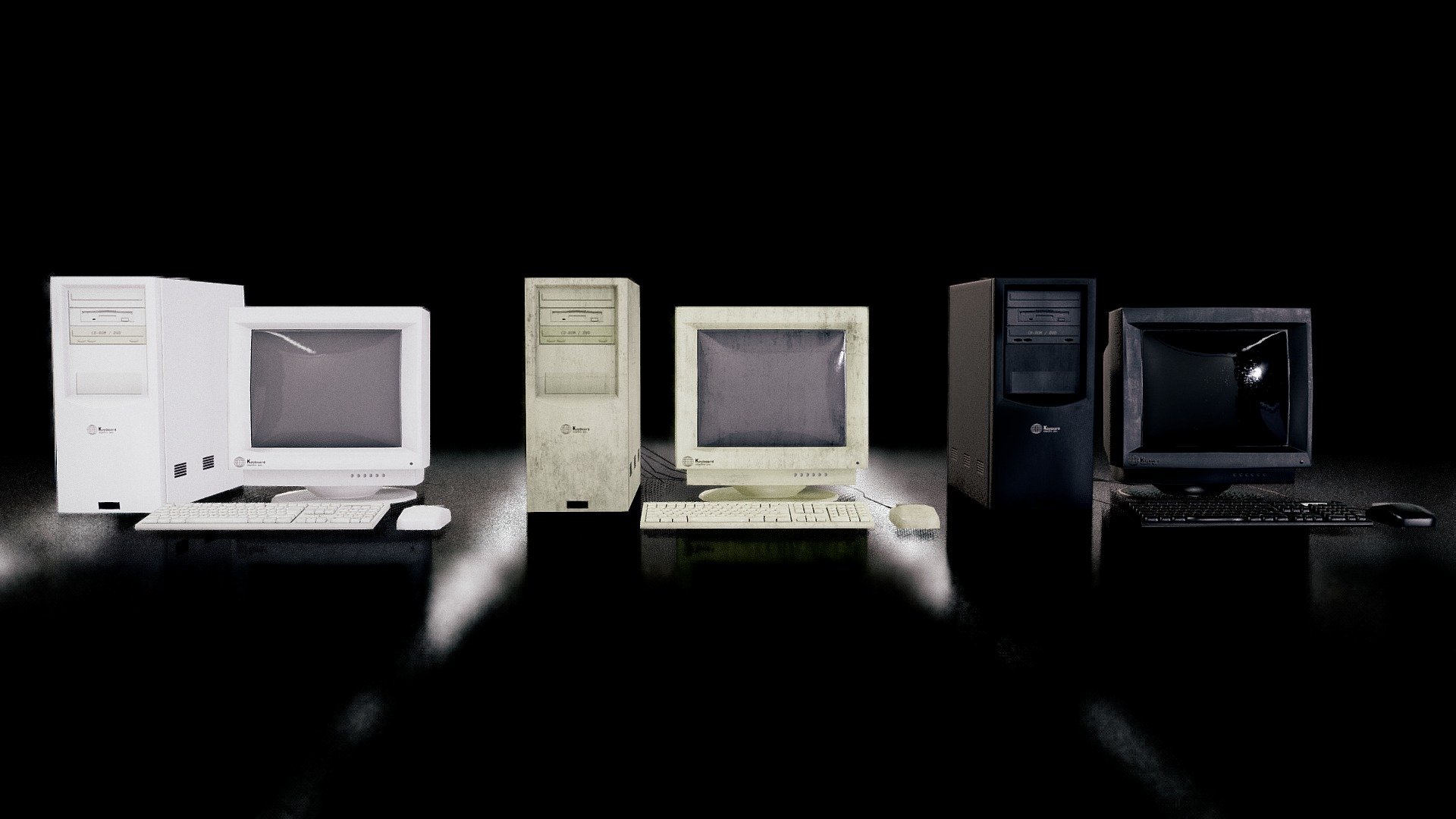 Low poly Retro computers #2 3d model