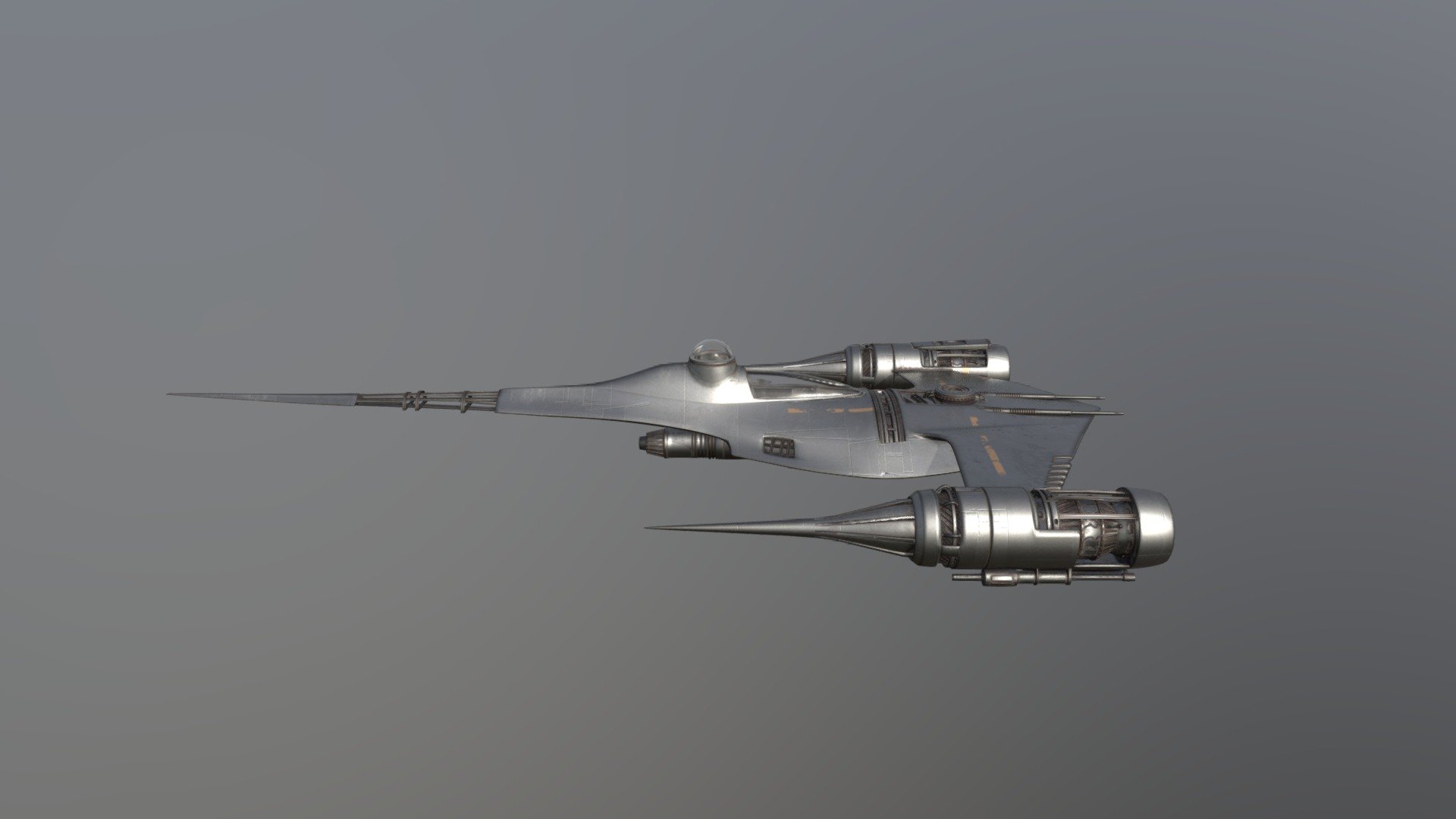 Mandalorian N1 Naboo Starfighter (With Interior) 3d model