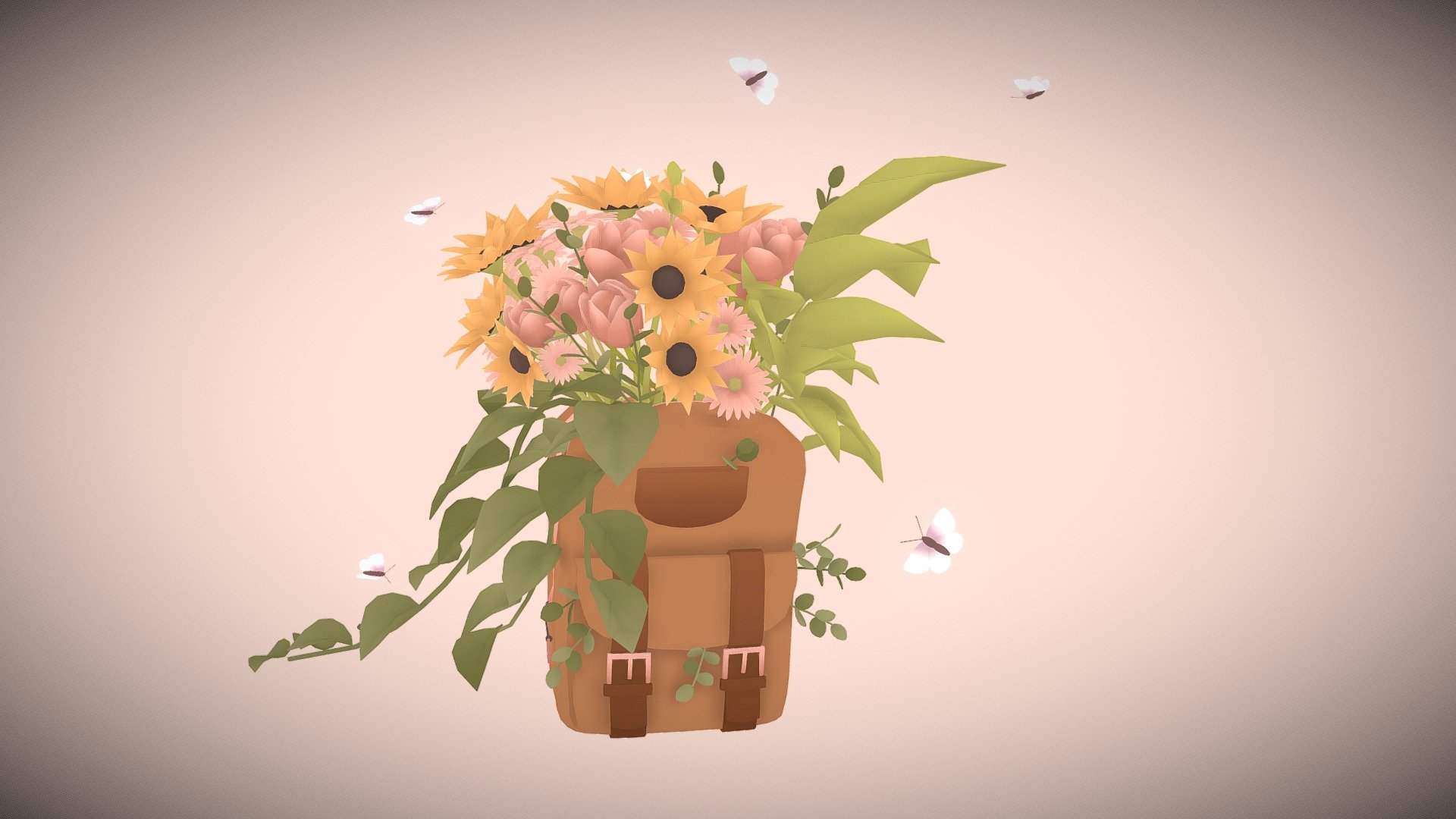 Flower Backpack 3d model