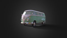 Volkswagen T1, VW T1, Low Poly