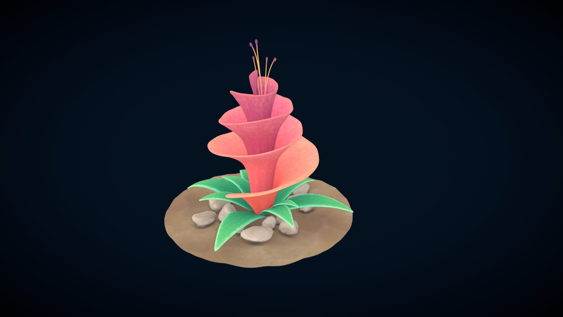 Spiral Flower 3d model