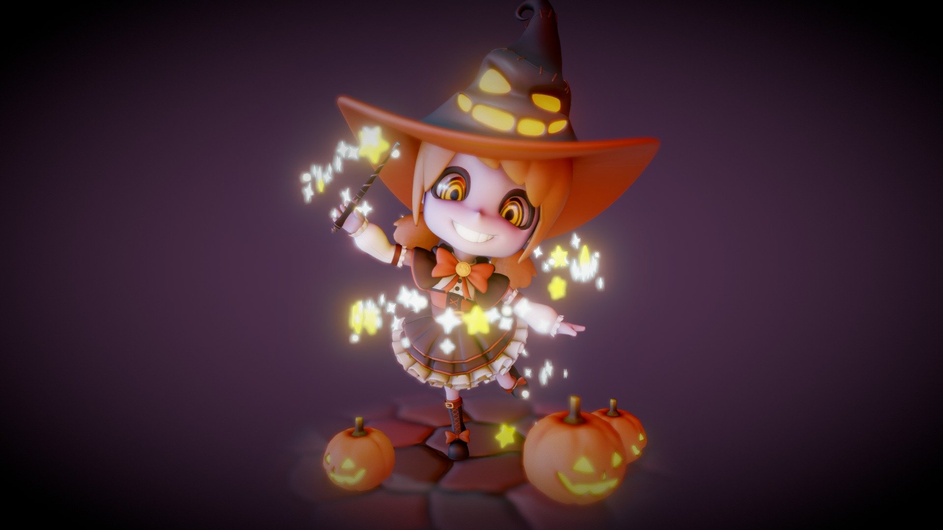 Halloween witch 3d model