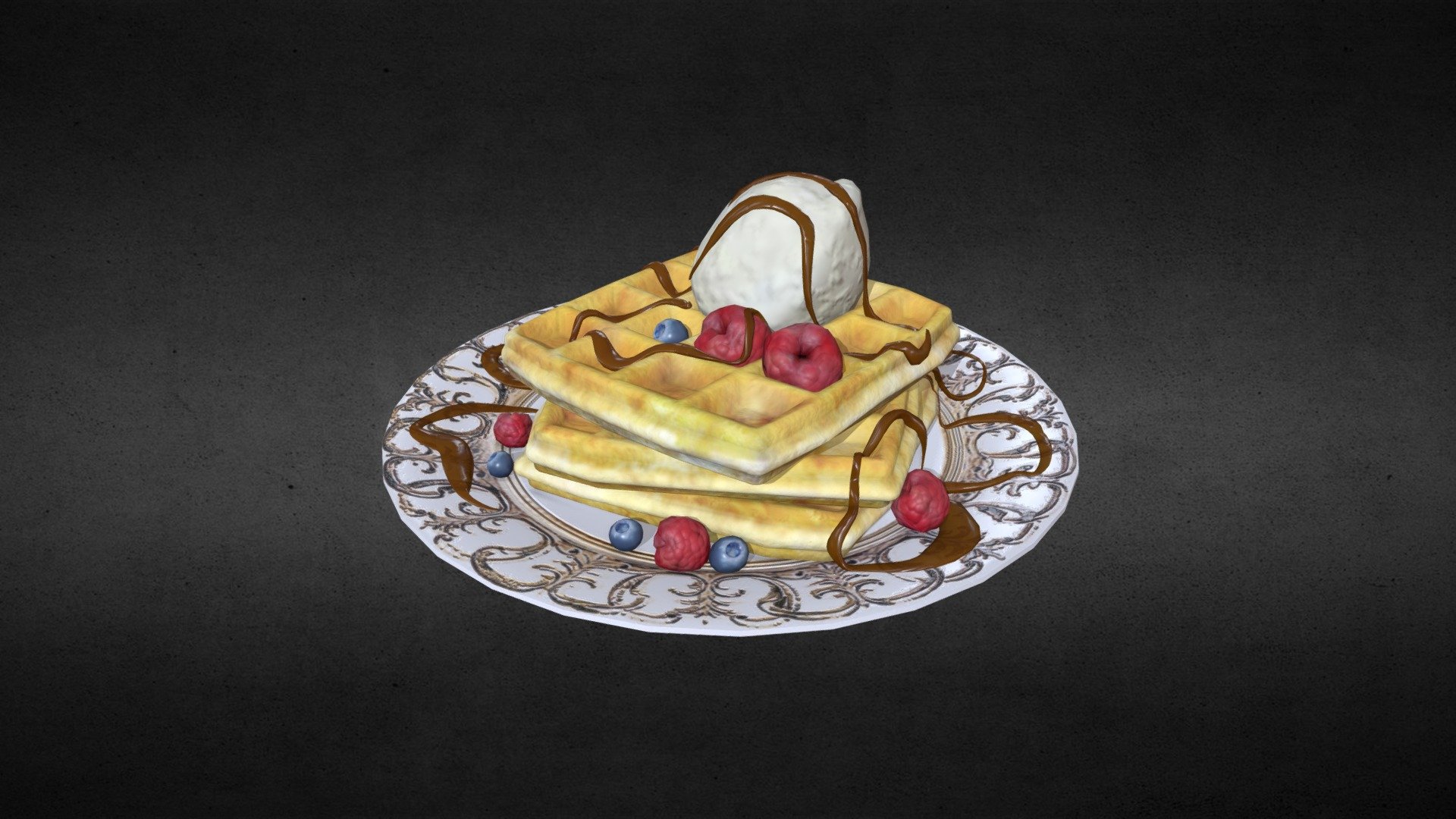 Viennese waffles 3d model