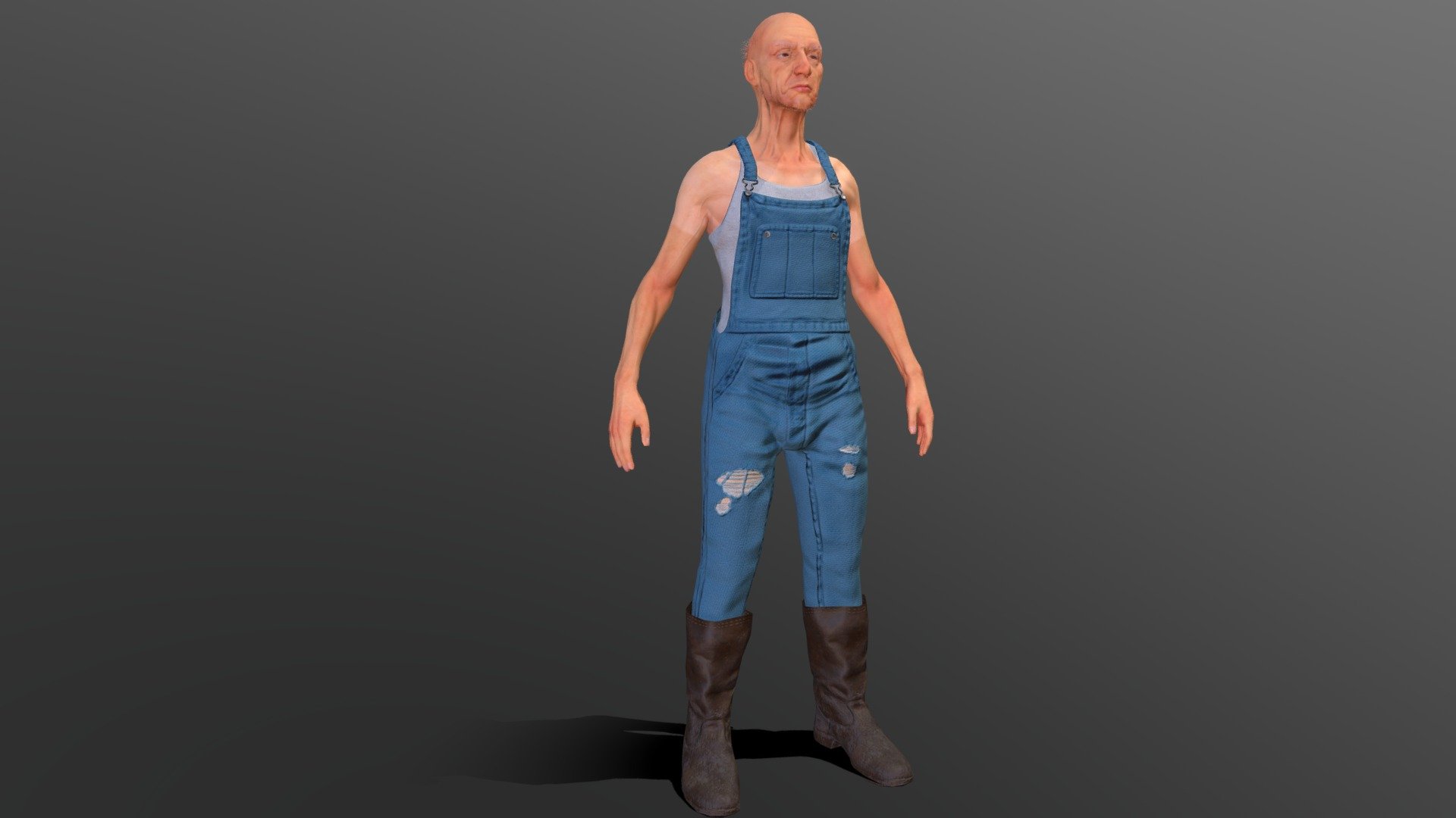 Old-Time Farmer Eddie 3d model