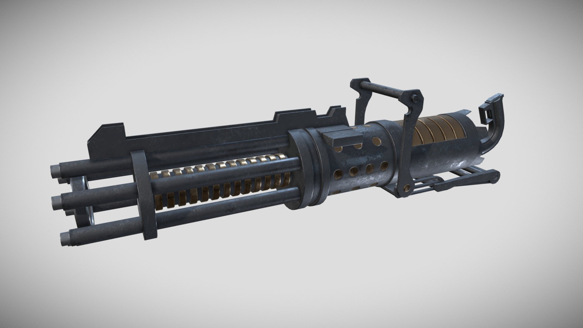 Z-6 rotary blaster cannon 3d model