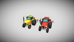 Tractors_Stylized Low-Poly