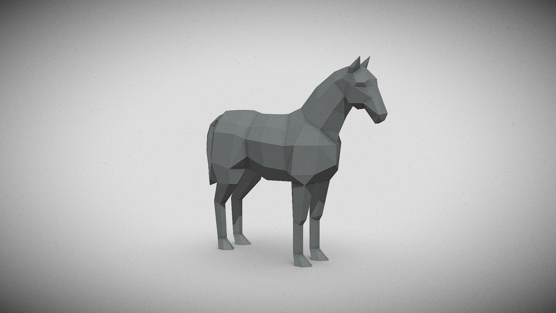 Horse lowpoly polygonal 3d model