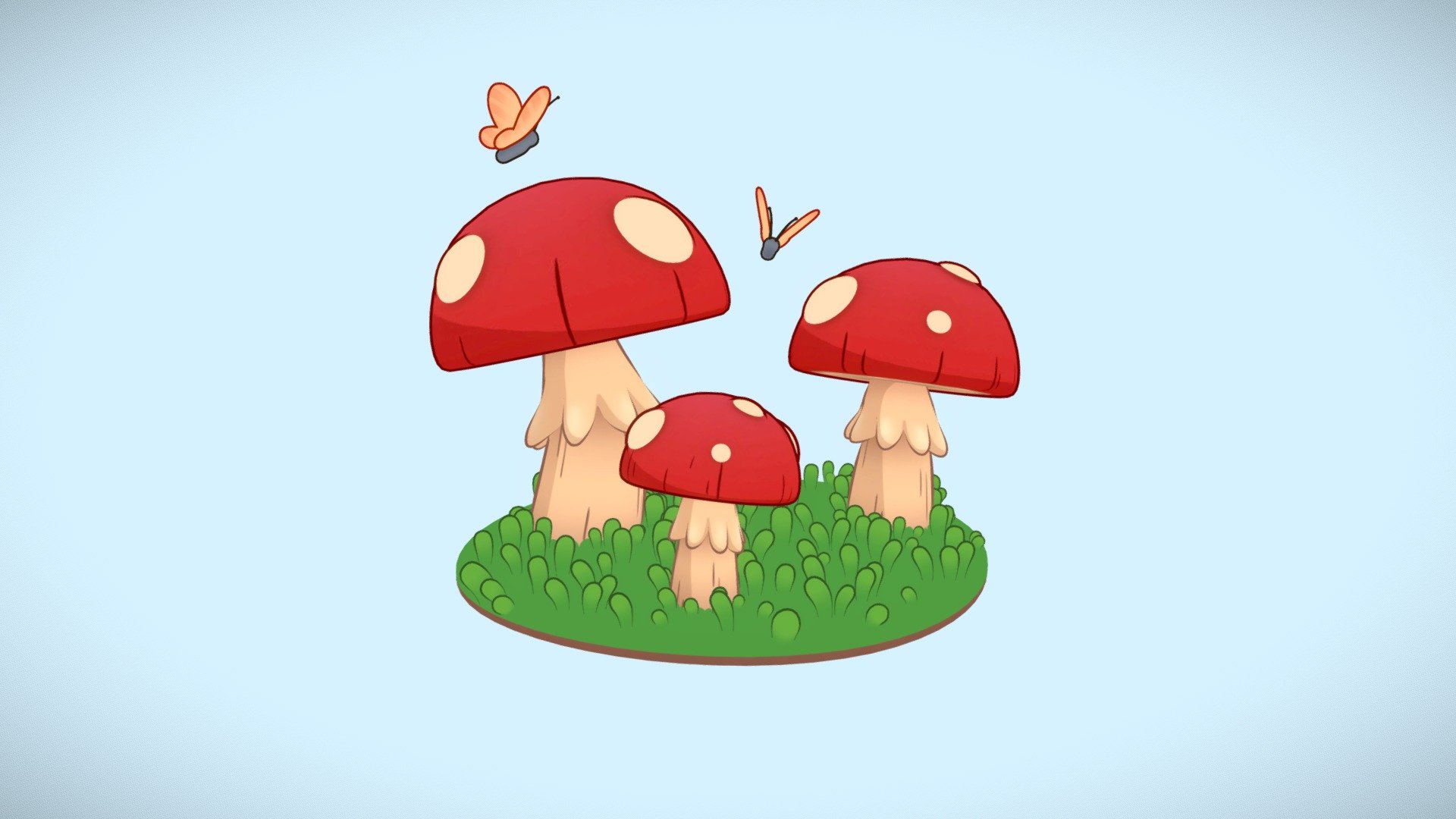 Mushroom Diorama 3d model